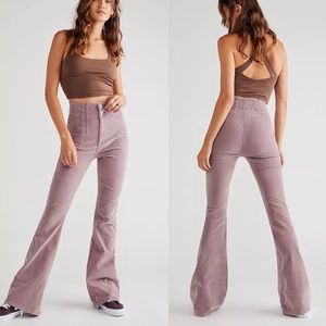 BNWOT Free People Jayde Flare Corduroys in Lavender- size 24